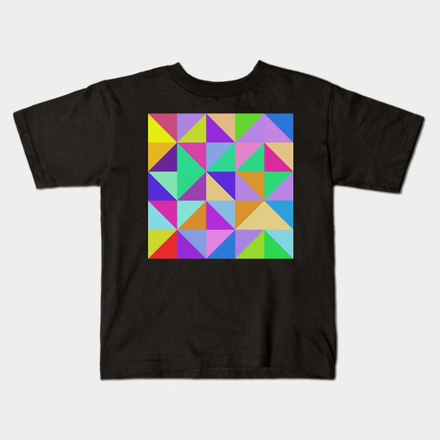 neo geo geometrical abstract design Kids T-Shirt by pauloneill-art